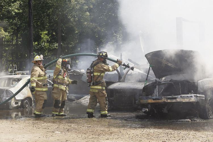 08-03-22 Greenwood Fire hosing car medium