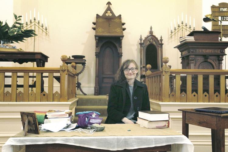 Fryeburg New Church Reverend Alison Lane-Olsen desk