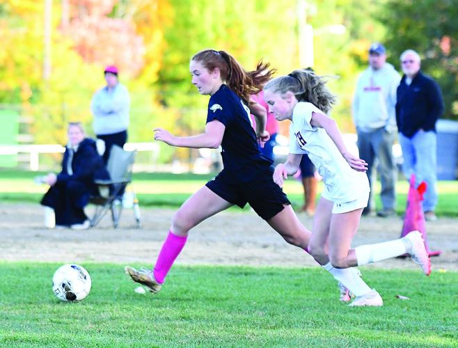 KHS Girls Soccer - Summer Laine dribbling