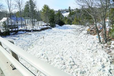 03-12-25 Ice Jam with bridge southbound