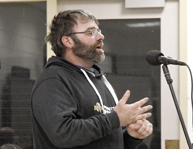 Conway School Board - hockey -Justin Hussey speaks