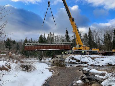 Presidential Rail Trail bridge in place again