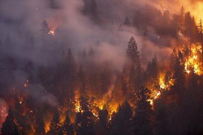 A record-tying heat wave helped spread a wildfire in Northern California's Shasta and Trinity counties in July 2018.