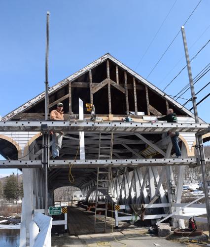 Repairs begin at Groveton Covered Bridge