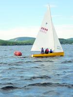 Unscheduled excitement at Lake Region Sailing Club finish line