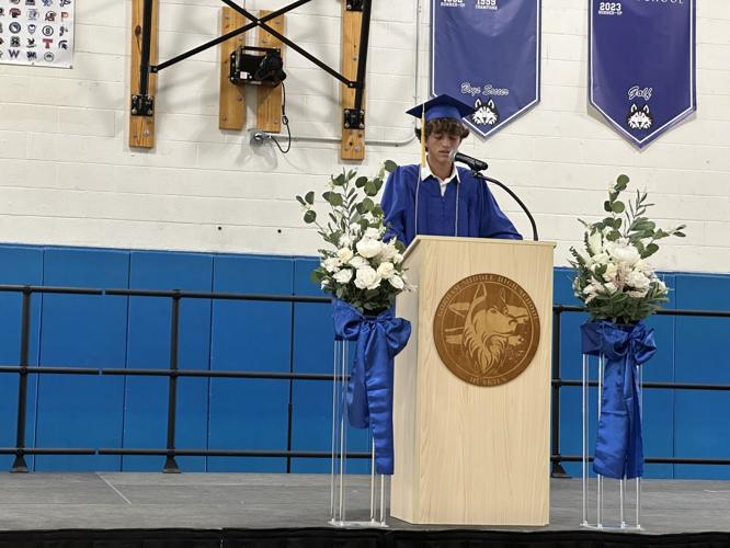 Abraham Backler speaks June 7 at GHS graduation