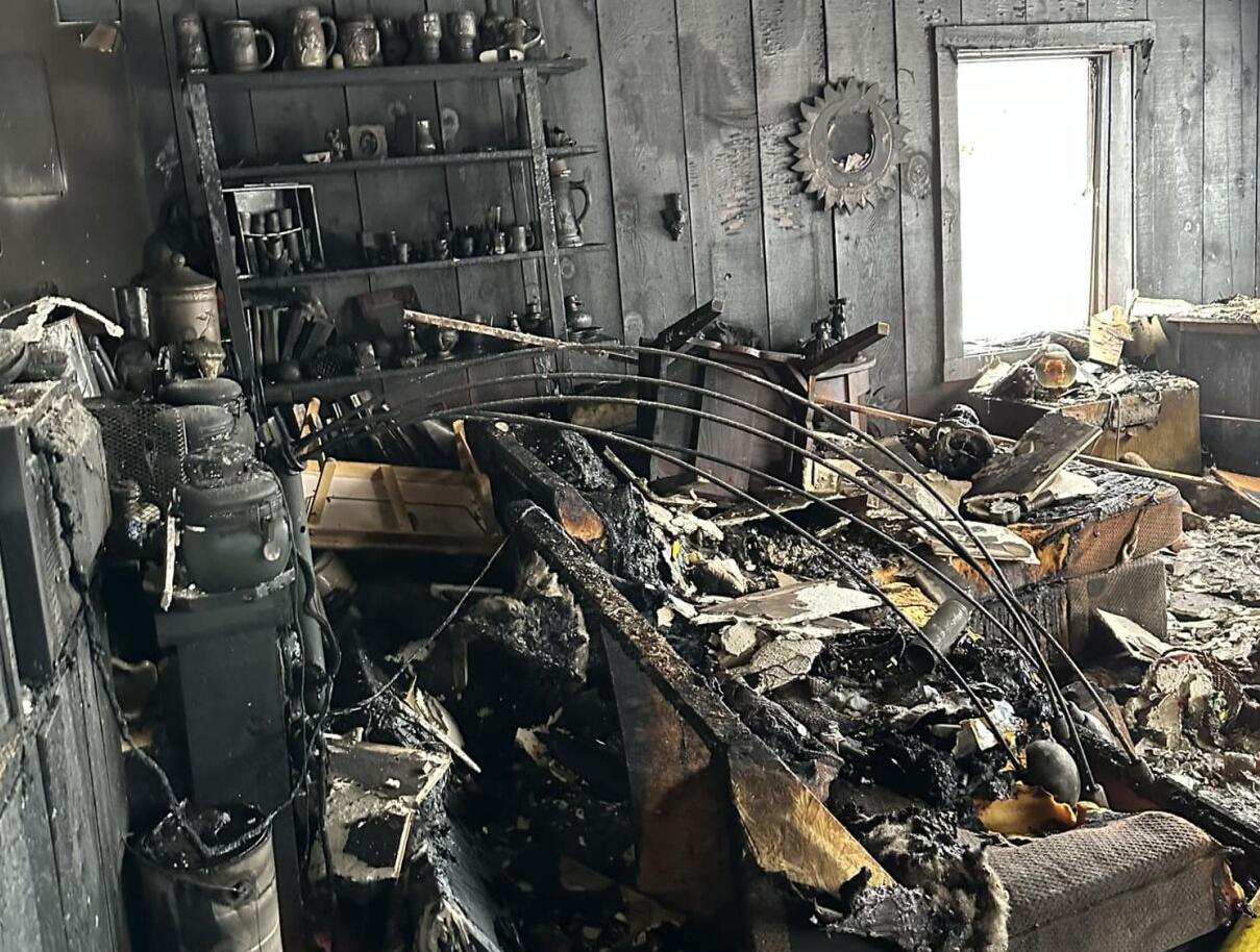 The inside of the apartment destroyed by fire