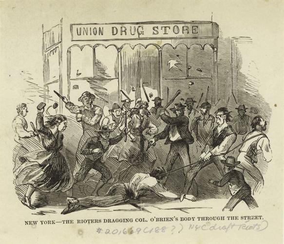 rioters throwings stones drawing