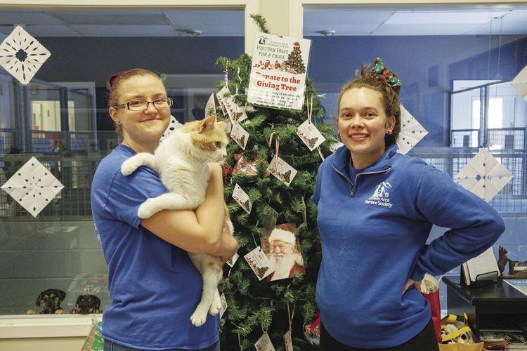 12-20-22 CAHS Christmas Workers by tree