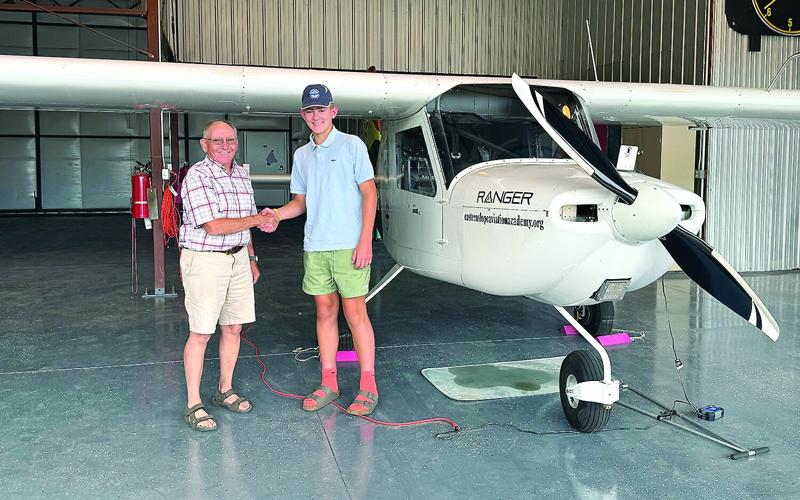Eastern Slope Aviation Academy - scholarship - Finn Williams with Ed Bergeron