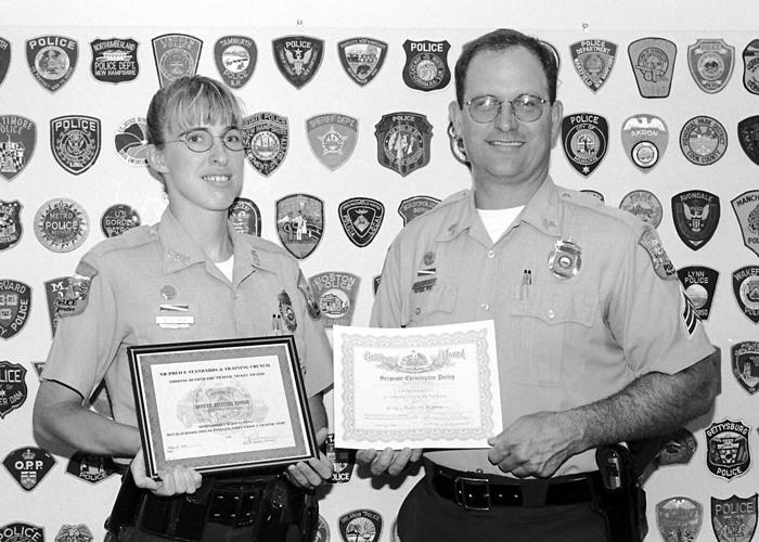 Chris Perley retires - with Brittany at Conway PD
