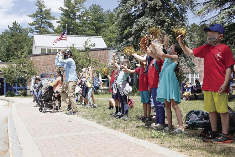06-17-21 Last Day Send Off waving from sidewalk