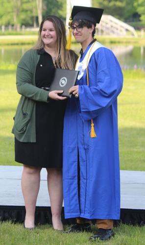 White Mountains Community College Vice President of Academic Affairs Leah Maciejewski and Ayden Corrigan