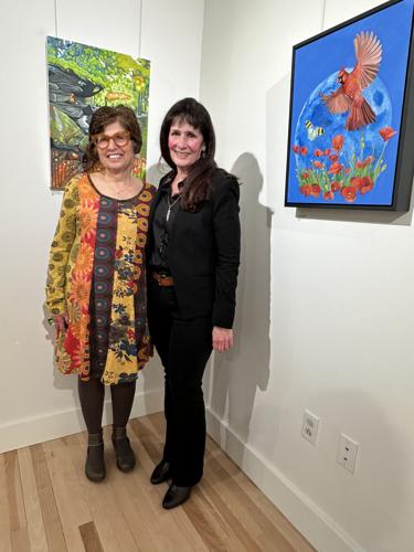Painters Michele Johnsen (left) and Gretchen Woodman