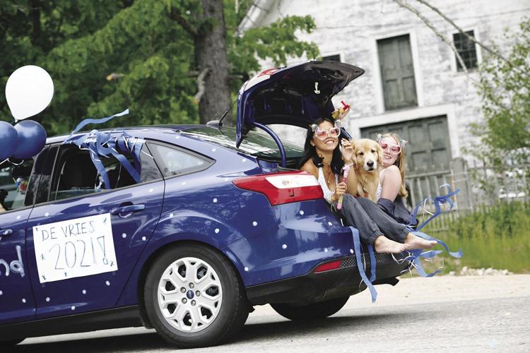 05-28-21 Fryeburg Seniors Parade car trunk and dog