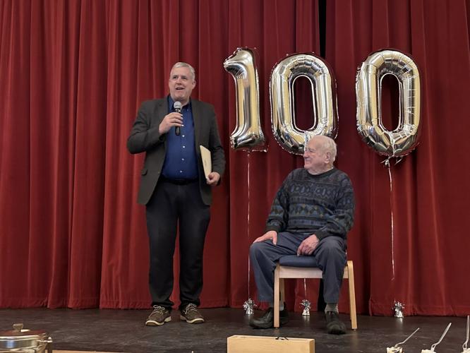 District 1 Executive Councilor Joe Kenney (left) pays tribute to Glen Eastman