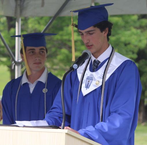 Introducing the guest speakers are (from left) Jack Saladino and Isaac Langlois