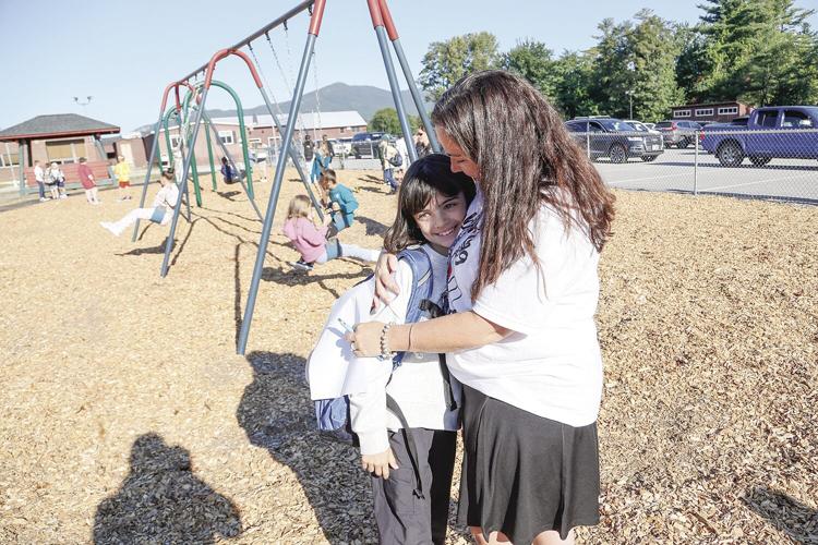 09-03-24 First Day Mtnside hug on playground