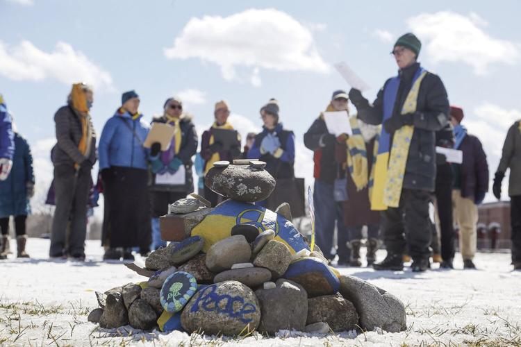 03-13-22 Ukraine Vigil cairn best