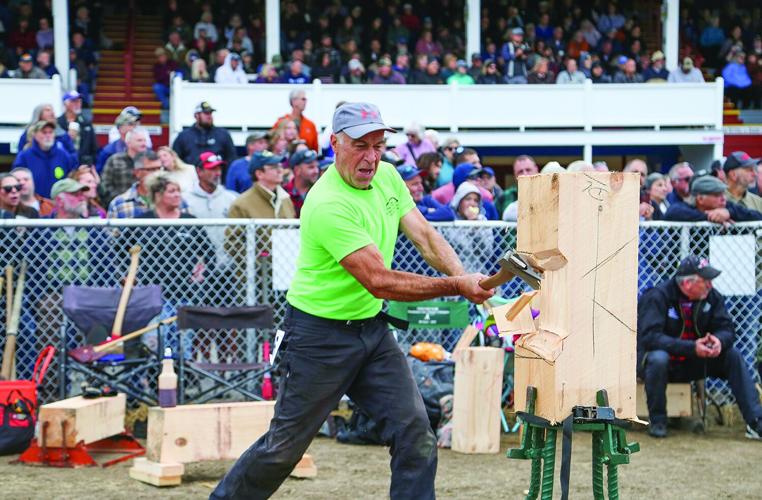 10-05-26 Fryeburg Fair woodsmens standing block reaction