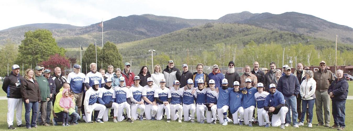New baseball dugouts - baseball team and volunteers
