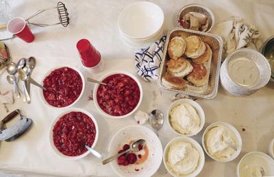 06-24-22 Strawberry Dinner shortcake parts overhead