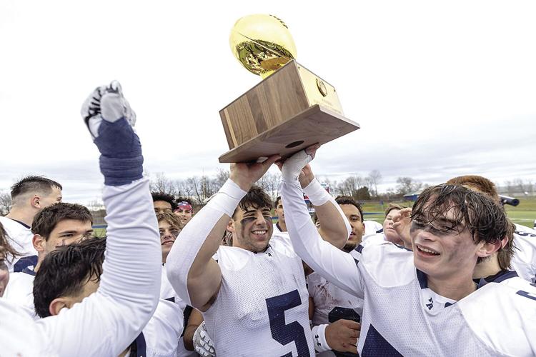 FA Football - state champs - BEST - Malia and Edenbach with trophy