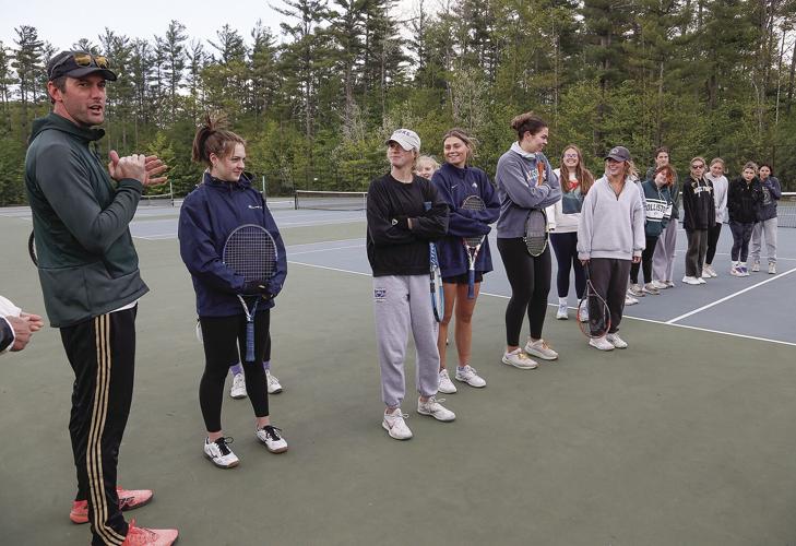 05-17-23 KHS Girls Tennis seniors coach talking