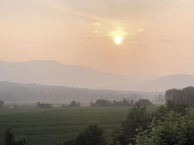 Sunset at the Moats hazy