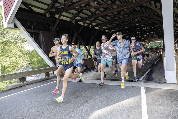 Jackson Covered Bridge 10K - start - winner Dillon Labonte