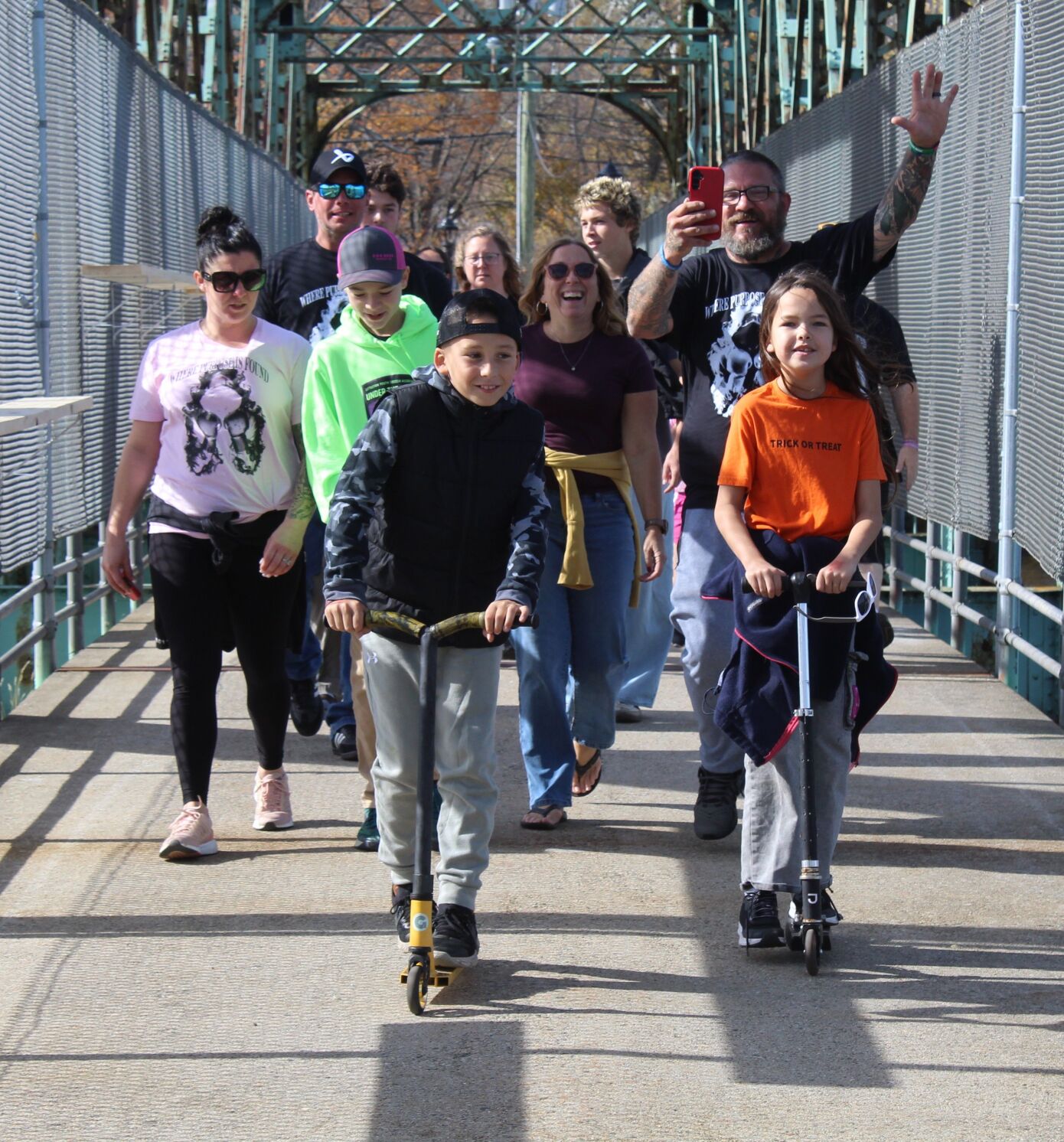 From many backgrounds, young and old took to the Bridge Street span