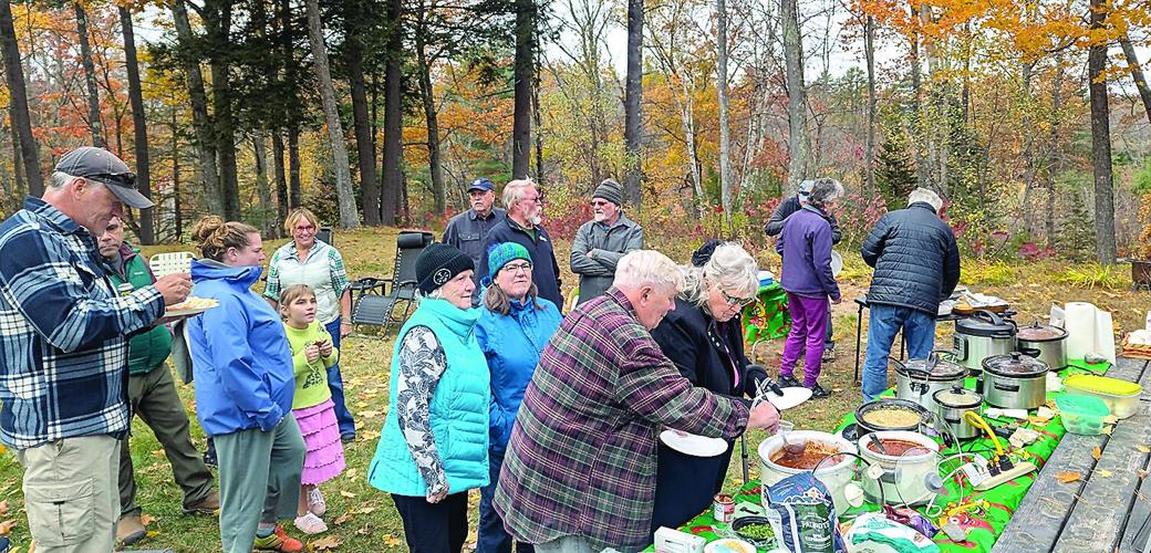 Hillside/Muster Avenue Chili Cookoff - people eating