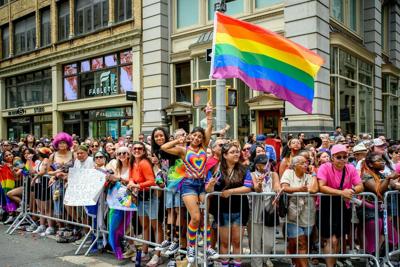 Crowds gather for a Pride march in New York in June 2026. New research shows that the boundaries of heterosexuality are changing for young women.