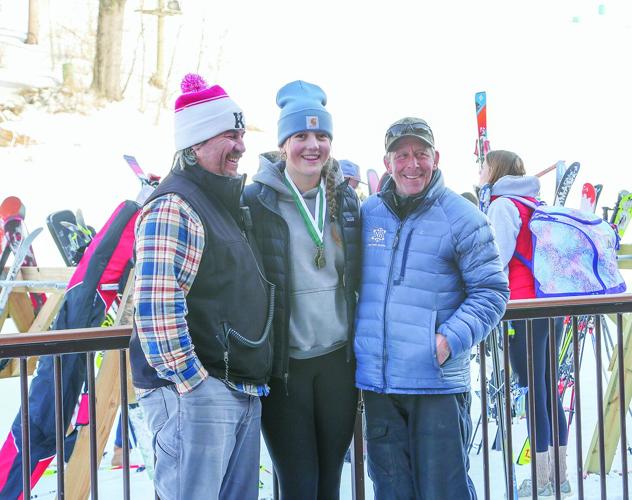 02-11-25 Girls Alpine State Meet Awards myra with coaches