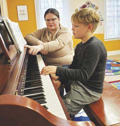 Meghan Kelleher with a student
