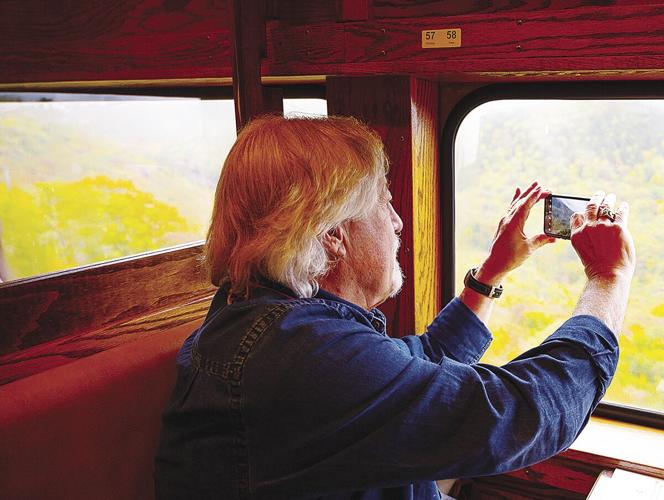 View of tourist on train
