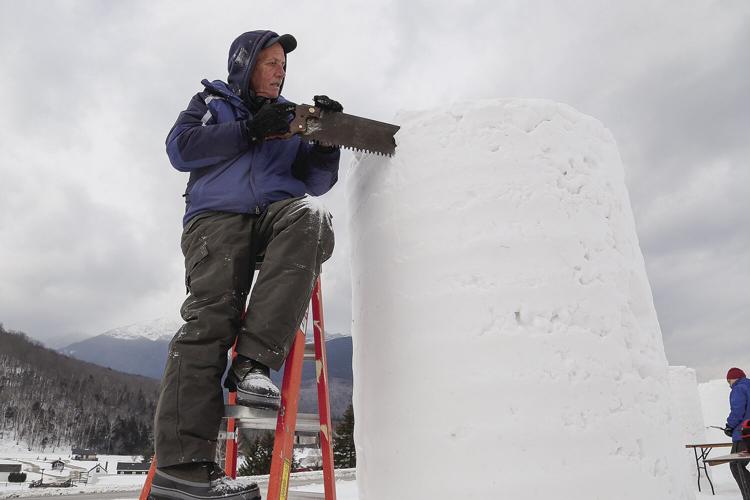 01-28-22 Snow Sculpting sawing low