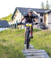 24 Hours of Great Glen - Jessica Nankman rides a plank