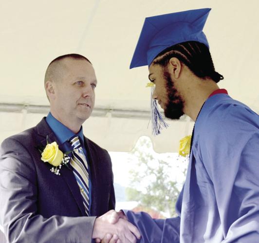 Handing out diplomas