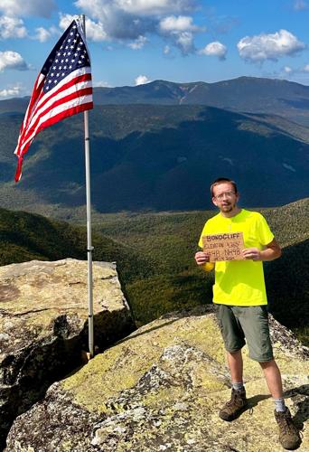 Hunter Tupick of Berlin stands atop Bondcliff on Sept. 14 , 2024