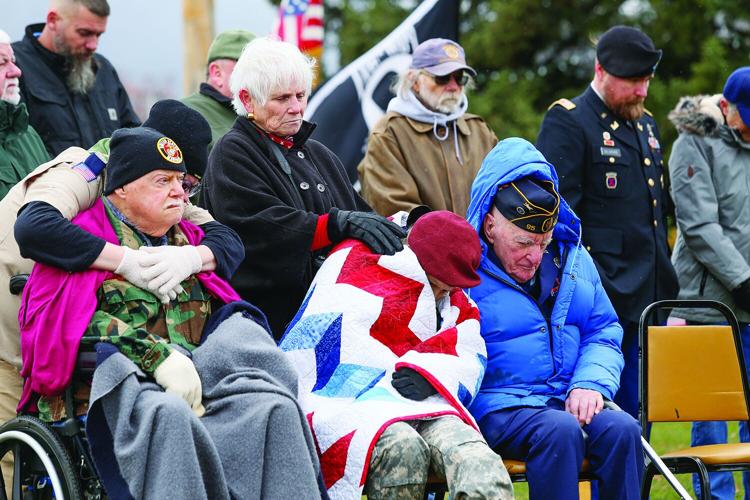 11-11-25 Veterans Day Ceremony huddled in prayer