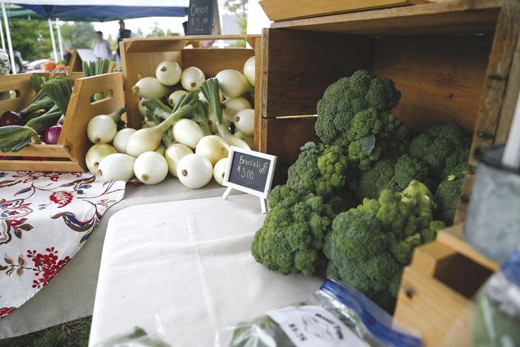 07-27-21 Farmer's Market table with broccoli