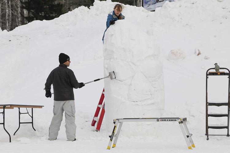 01-28-22 Snow Sculpting duo working