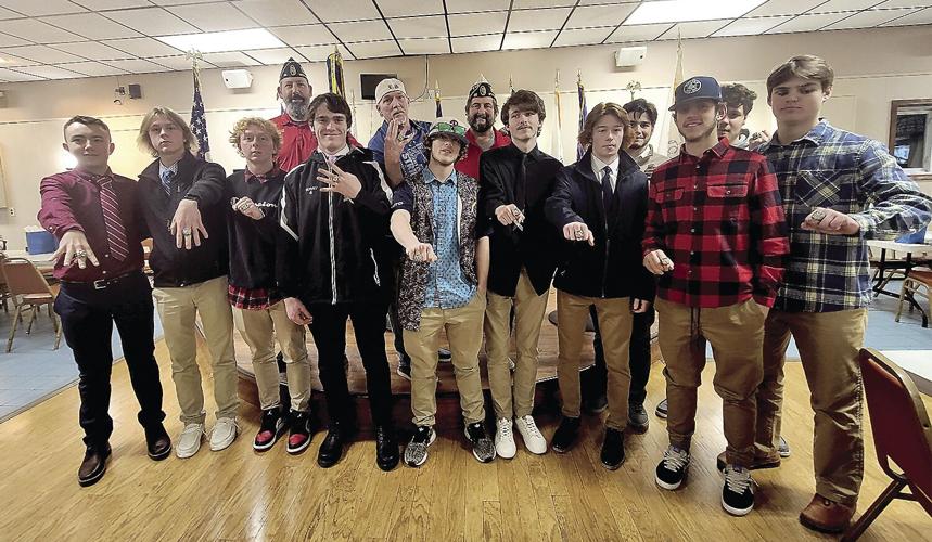 Post 35 State Champs - ring ceremony - the team with rings