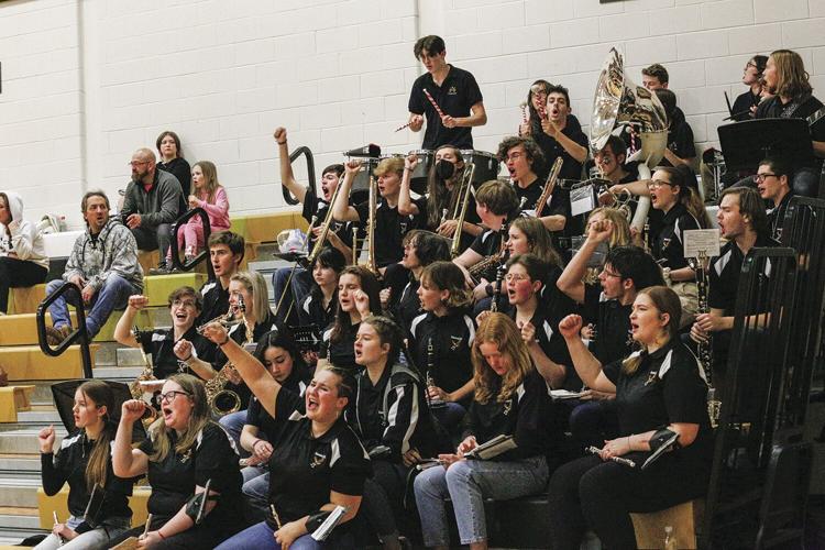 01-13-23 KHS WBB band cheers