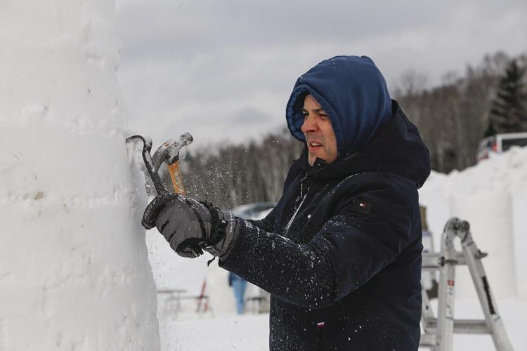 01-28-22 Snow Sculpting chipping medium