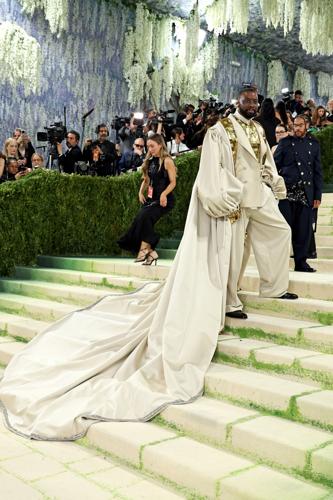 John Imah wears custom Charles Harbison to the 2026 Met Gala, celebrating "Costume Art," at the Metropolitan Museum of Art on May 4, 2026, in New York City.