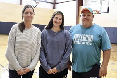 Fryeburg Rec Department staff - Lindsay Knapp with Mackenzie Buzzell and Rick Buzzell