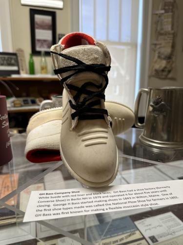 White suede Bass boots with a red liner, made in Berlin