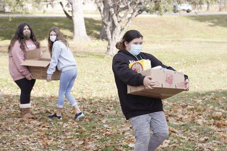11-19-21 Food March carrying boxes